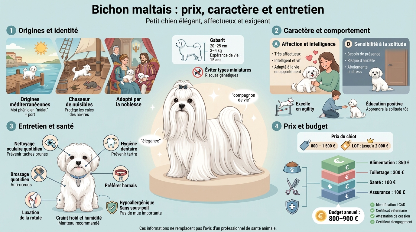 Chien bichon maltais prix, caractère, entretien et particularités!