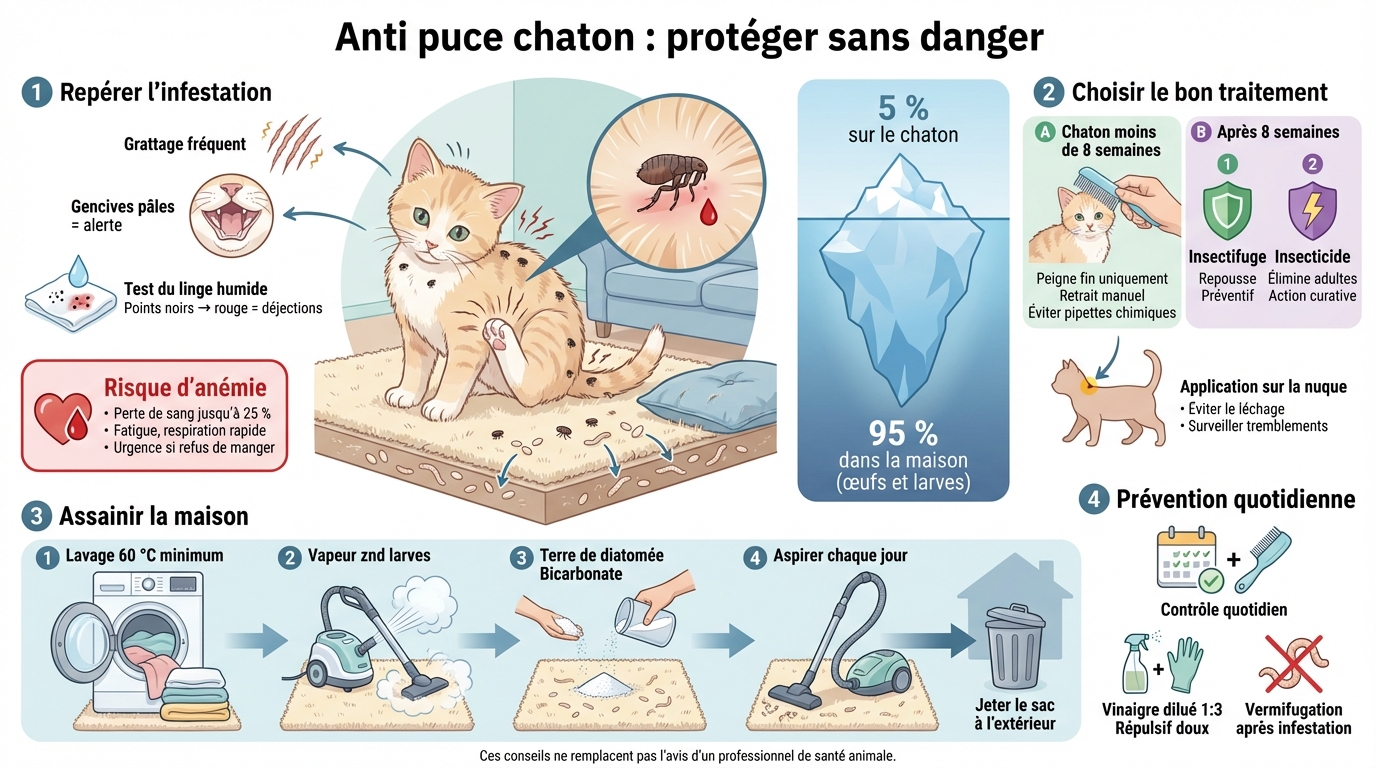 infographie : comment choisir un anti puce chaton efficace et sans danger