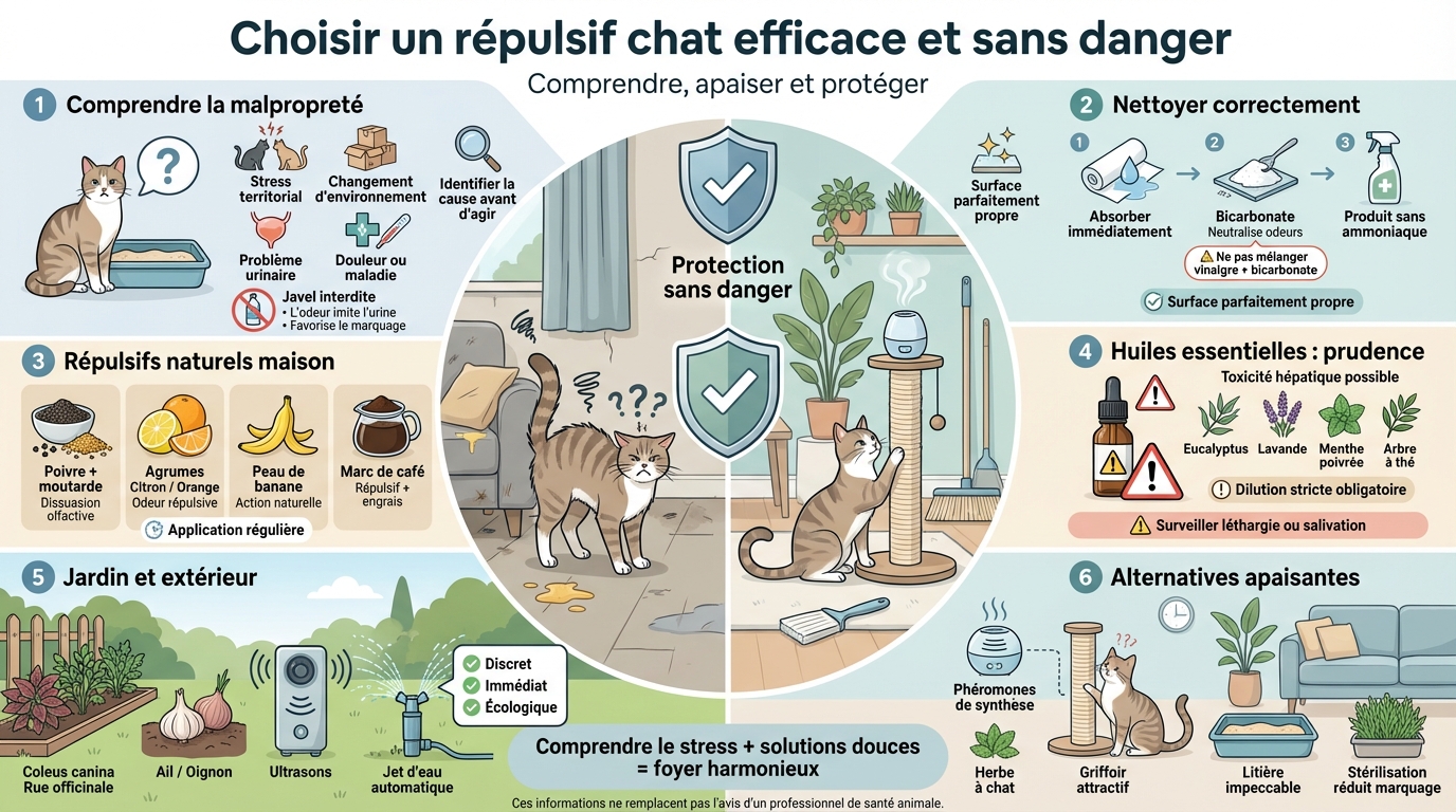 infographie : Comment choisir un répulsif chat efficace et sans danger