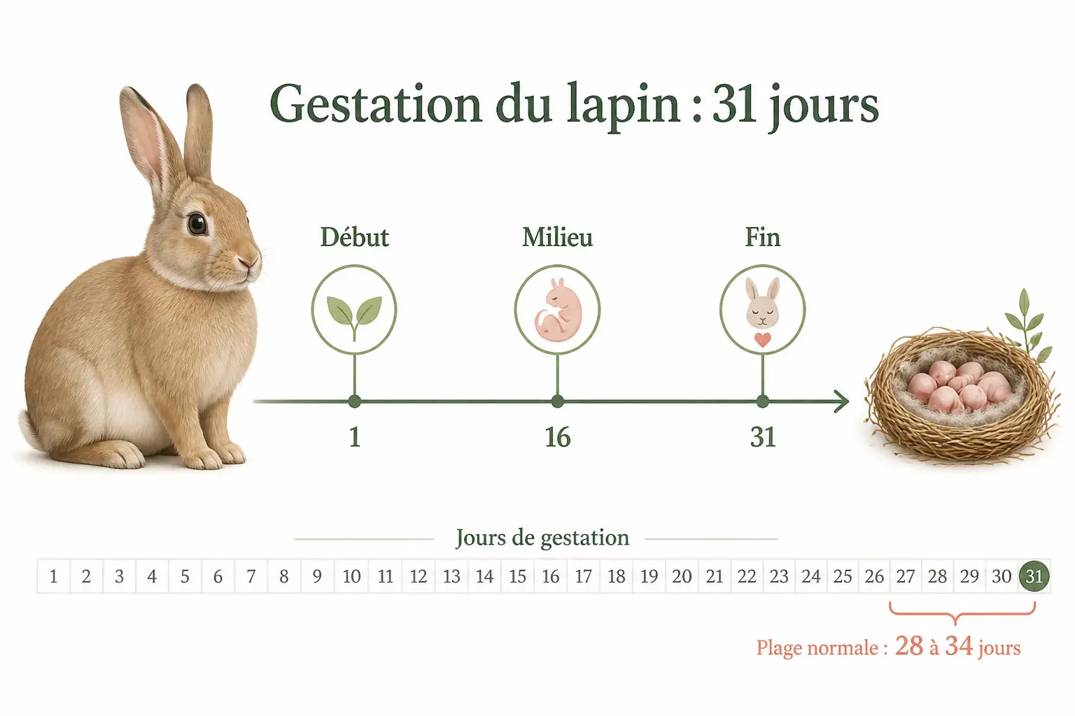 Lapine gestation : combien de jours et comment elle évolue ?