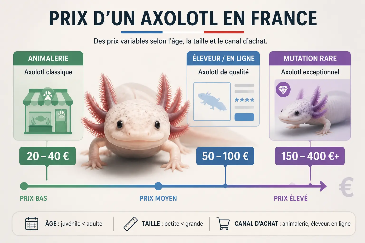 Axolotl prix : combien coûte l’animal en France ?