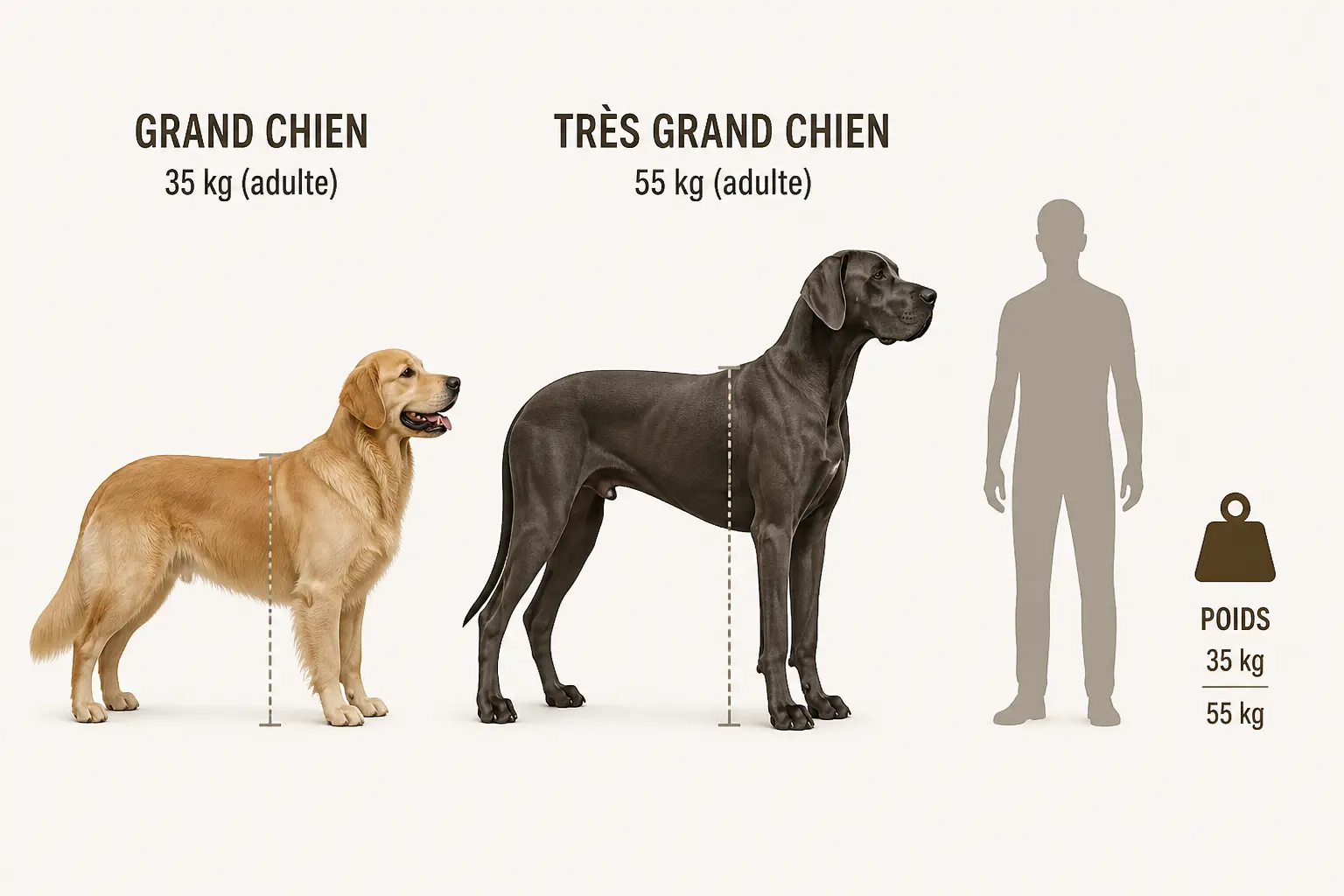 Qu’appelle-t-on un chien de grande taille ?