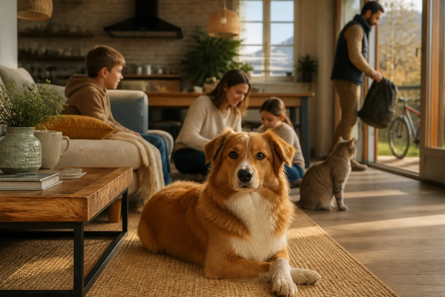 Race de chien moyen en intérieur chaleureux, avec ambiance familiale et jardin, pour comparer tempérament et besoins.