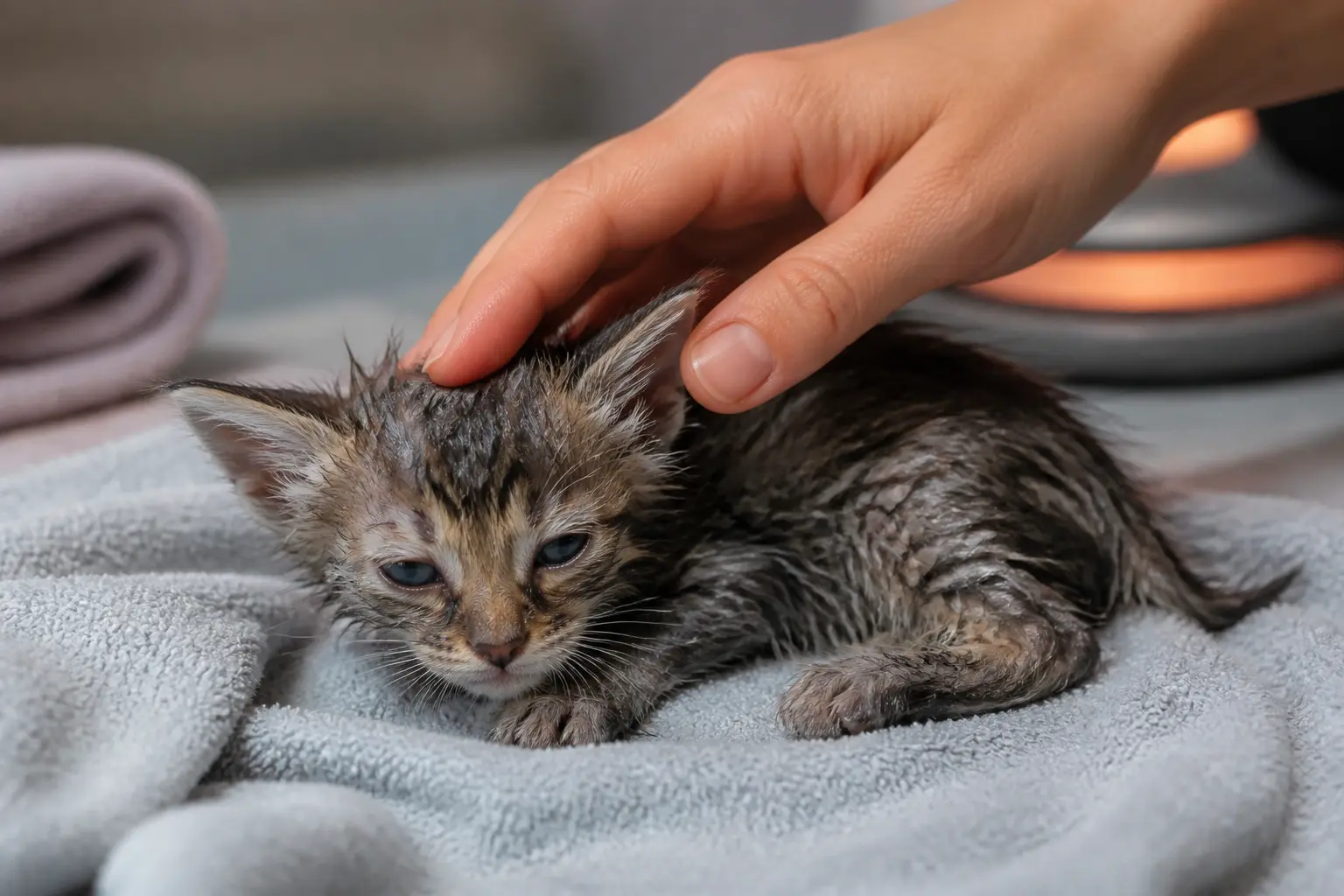 Chaton mouillé : quand faut-il agir tout de suite ?