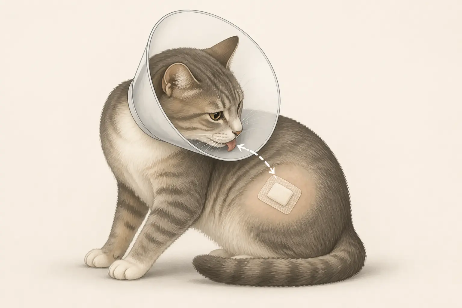 À quoi sert une collerette pour chat après une opération, une plaie ou un retrait de points ?