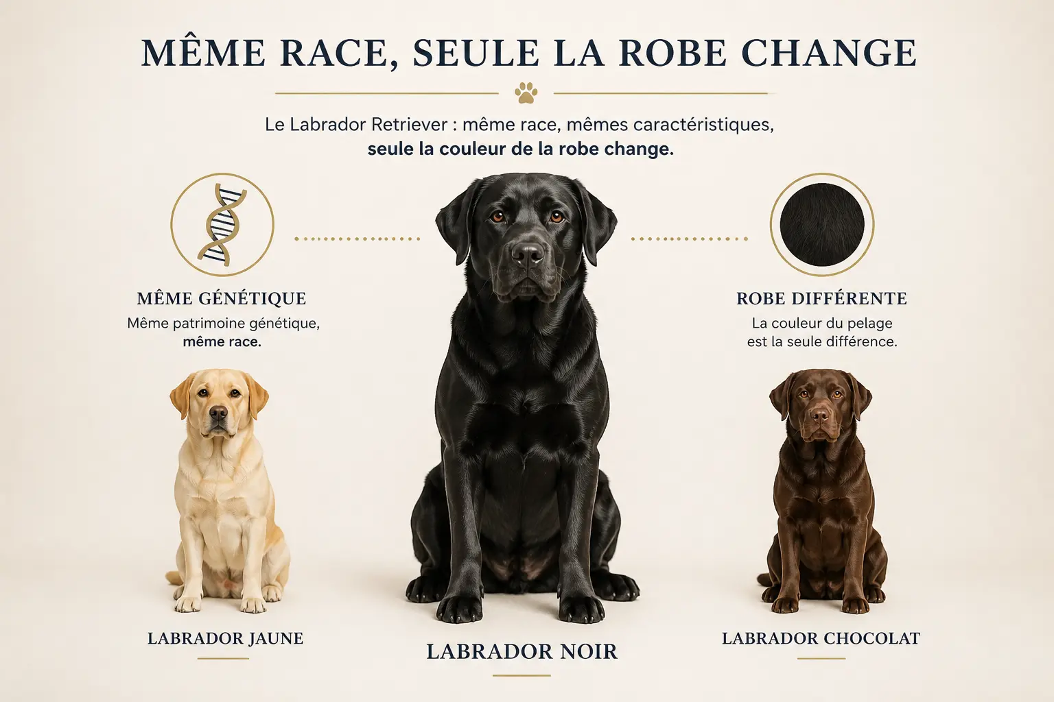 Qu’est-ce qui distingue le Labrador noir des autres robes ?