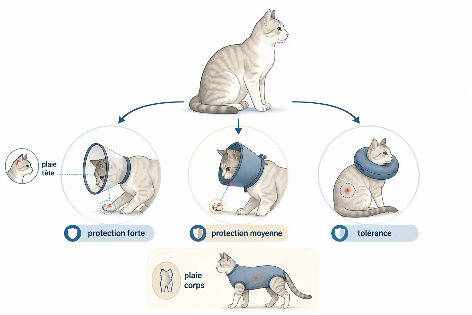 Quelle collerette chat choisir selon la plaie, la morphologie et le caractère ?