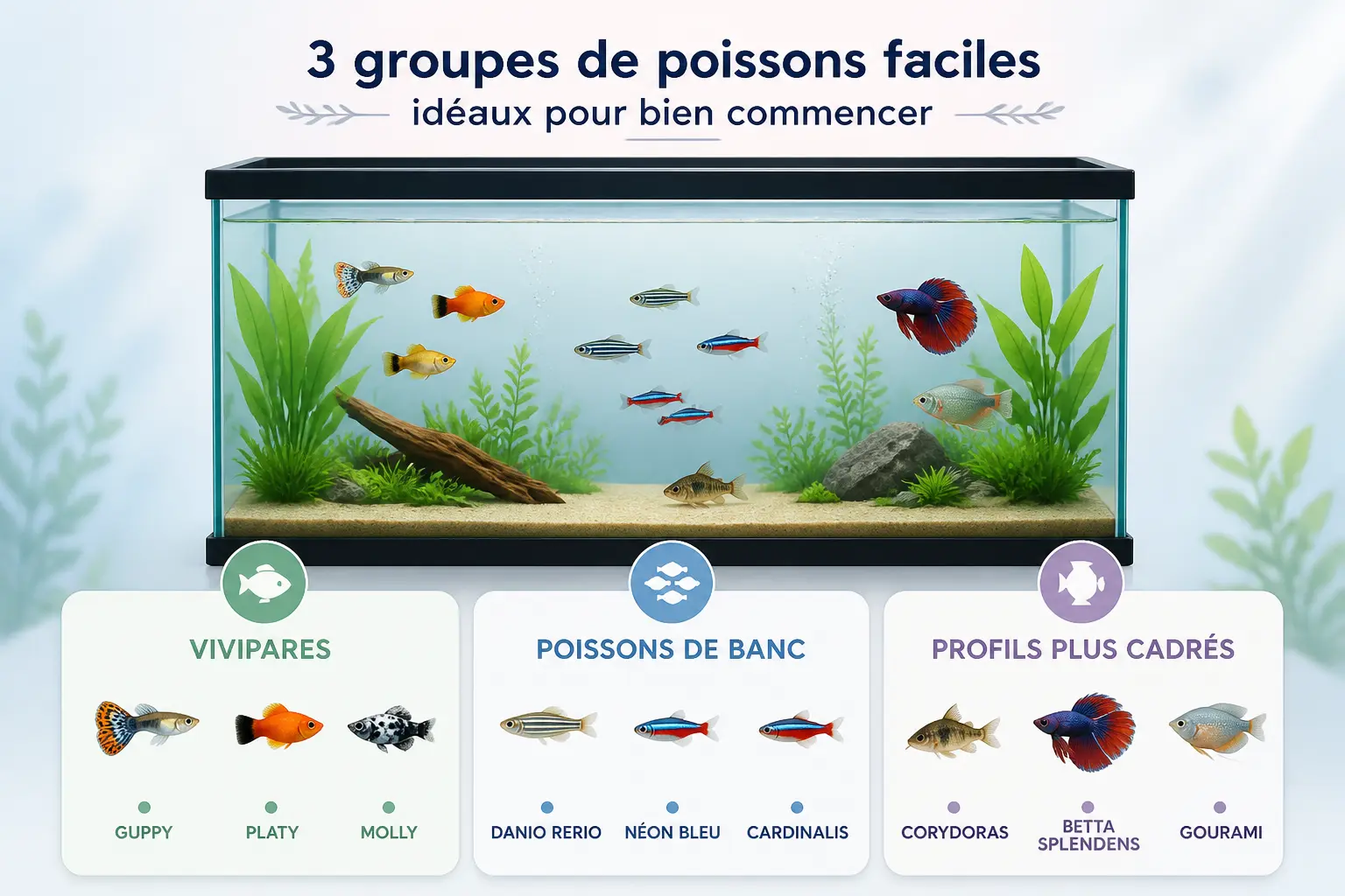 10 espèces faciles à vivre pour un premier bac