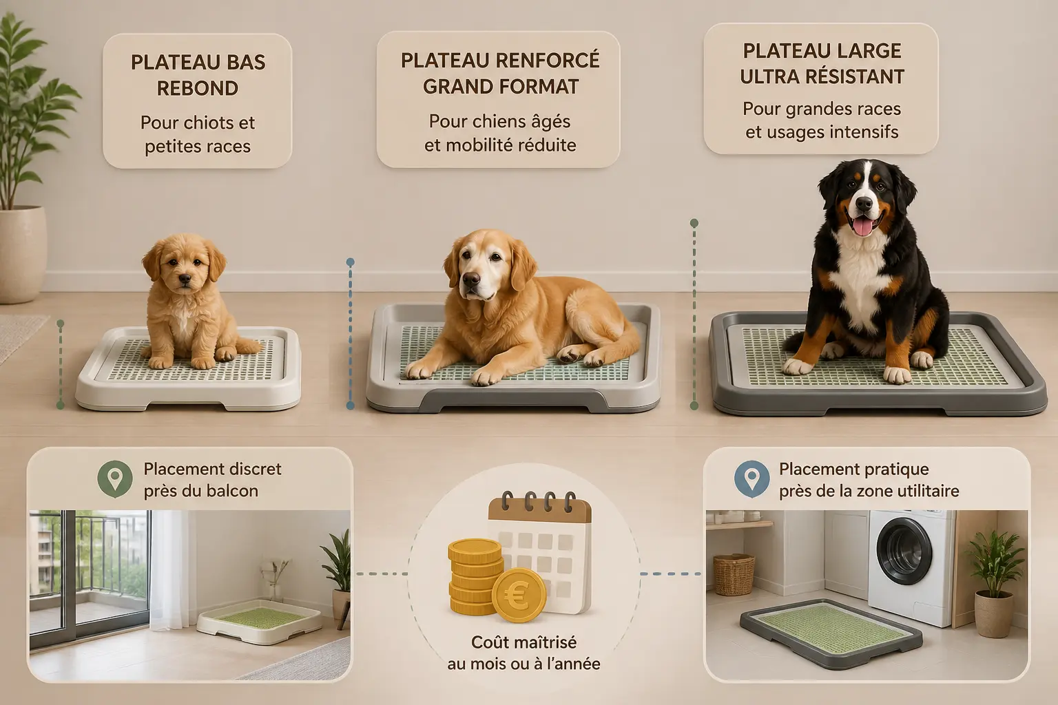 Comparatif de litiere pour chien : petit chiot, chien senior et grande race dans un appartement