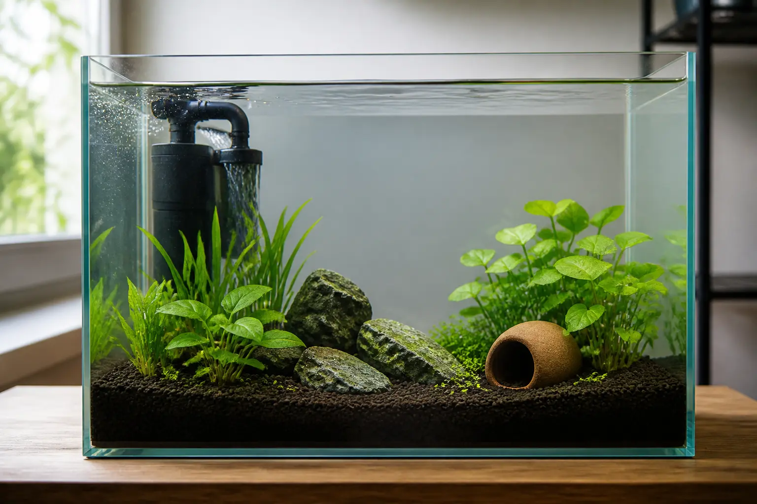 Avant l’introduction, on règle l’eau et le décor